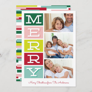 Cartões de foto de Natal Moderno do Meio século Fe