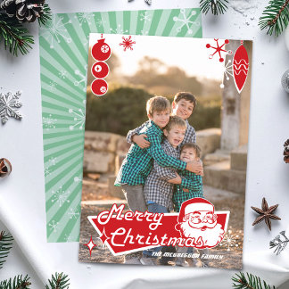 Cartões de foto de Natal moderno do século médio