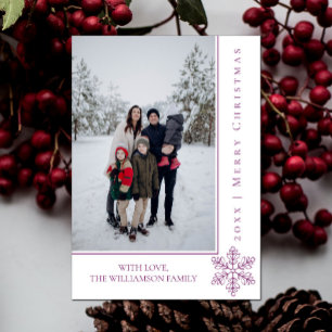 Cartões de foto de Natal Moderno Snowflake Magen
