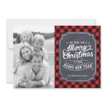 Cartões de foto de Natal modernos de Xadrez