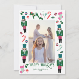 Cartões de foto de Natal Nutcracker do Vintage Hol