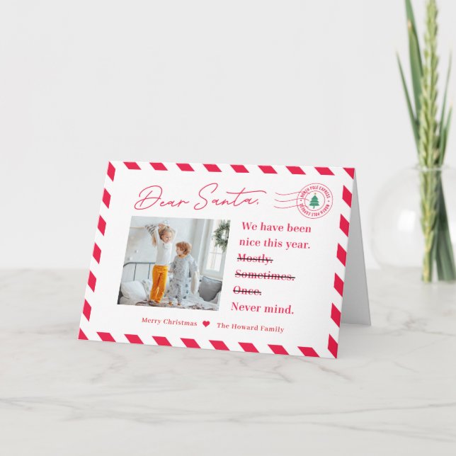 Cartões de foto de Natal para Crianças de Papais n (Frente)