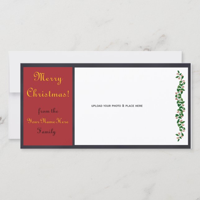 Cartões de foto de Natal personalizável - nº 1 (Frente)