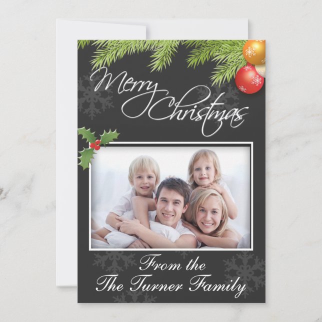 Cartões de foto de Natal plano (Frente)