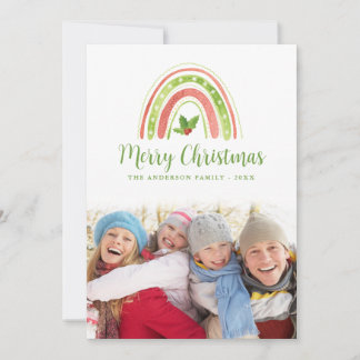 Cartões de foto de Natal Rainbow Holiday
