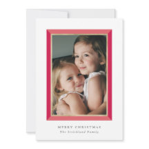 Cartões de foto de Natal Red Modern Frame