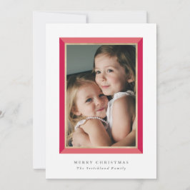 Cartões de foto de Natal Red Modern Frame