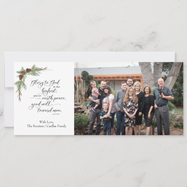 Cartões de foto de Natal religioso com Bíblia KJV  (Frente)