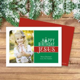 Cartões de foto de Natal religioso Jesus Anivers