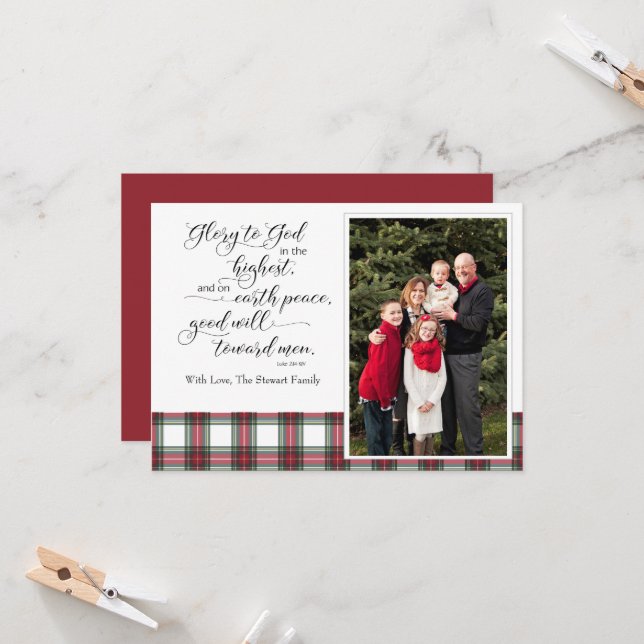 Cartões de foto de Natal Religioso Luke Bíblia Ver (Frente/Verso In Situ)