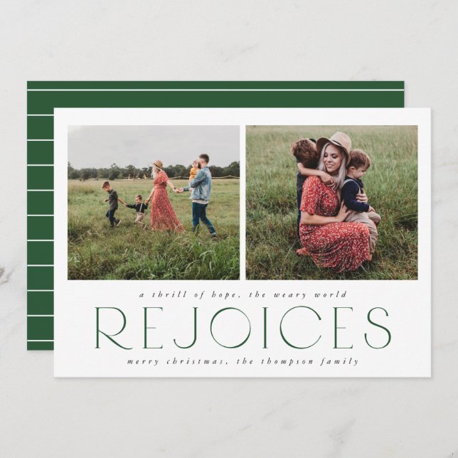 Cartões de foto de Natal religioso mínimo em pinhe (Frente/Verso)