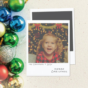 Cartões de foto de Natal Retroativo - Dourado e Re