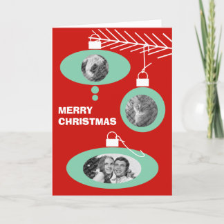 Cartões de foto de Natal Retroativo - Ornamentos R