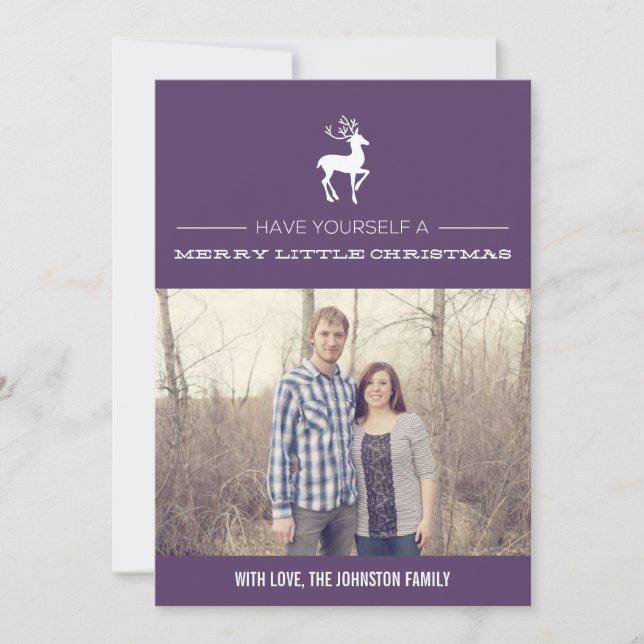 Cartões de Foto de Natal Roxo (Frente)