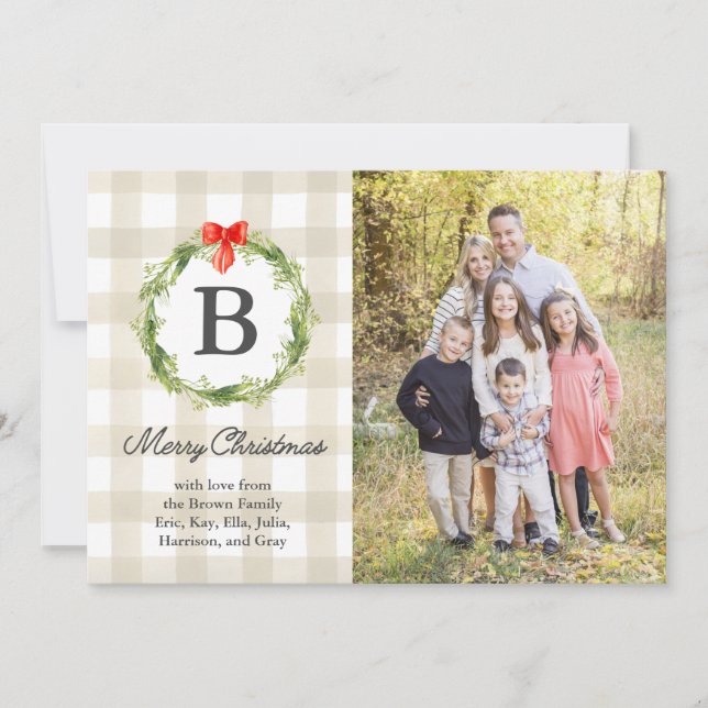 Cartões de foto de Natal Russo, Natural (Frente)