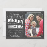 Cartões de foto de Natal Rustic Chalkboard<br><div class="desc">Cartões de foto de Natal Rustic Chalkboard 7x5. Personalizável. Parte de uma coleção.</div>