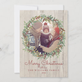 Cartões de foto de Natal Rustic Wreath