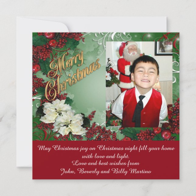Cartões de foto de Natal tradicional (Frente)