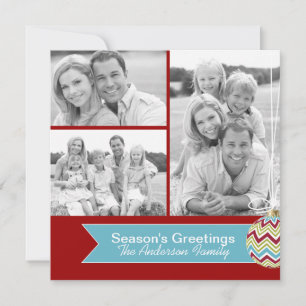 Cartões de foto de Natal Trendy Chevron