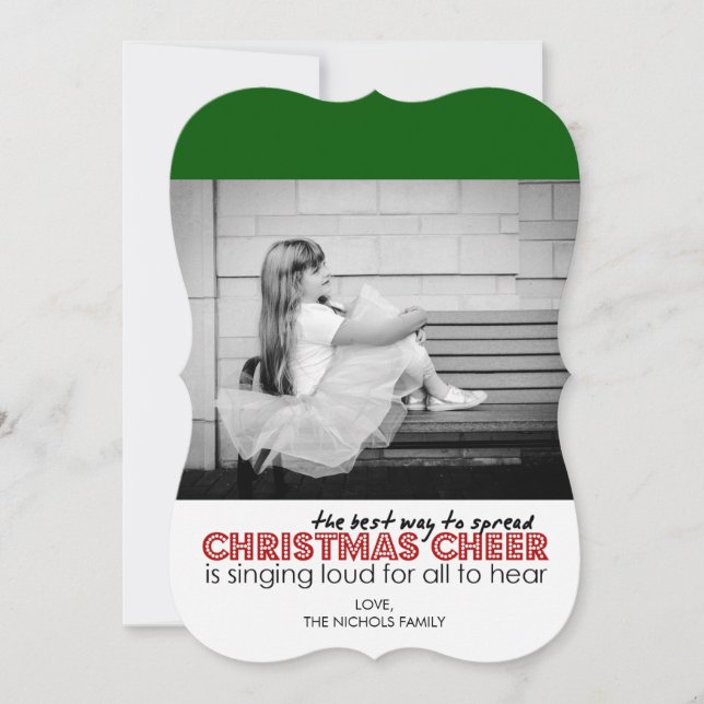 Cartões de foto de Natal (Verde) (Frente)