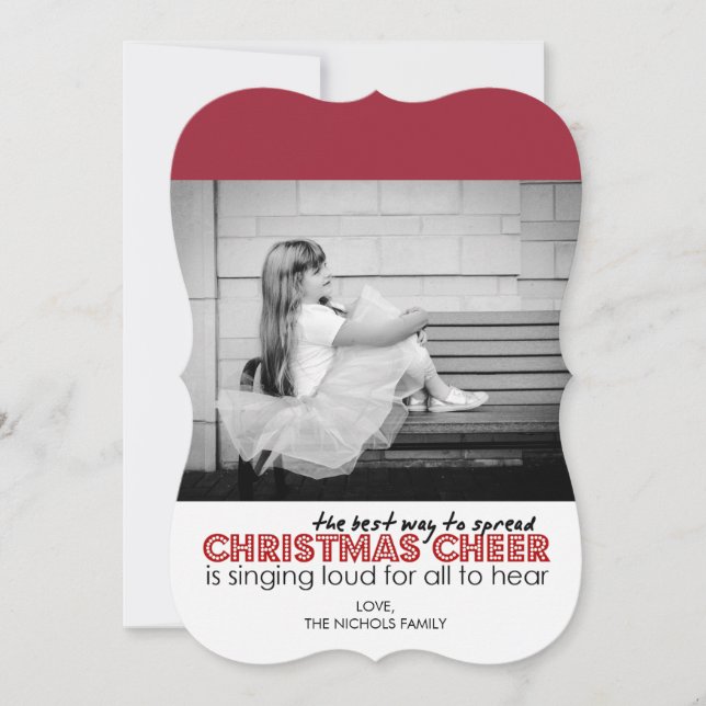 Cartões de foto de Natal (Vermelho) (Frente)