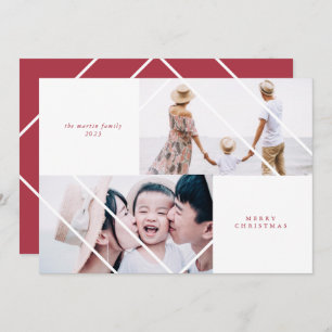 Cartões de foto de Natal Vermelho de Quadro Modern