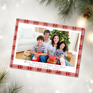 Cartões de foto de Natal Vermelho Elegante