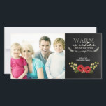 Cartões de foto de Natal Vintage Floral Chalkboard<br><div class="desc">Um Cartões de foto de Natal com um design floral vintage em um fundo tipo quadro-negro. Visite o Novo blog Paperie para obter mais >>https://freshpaperie.blogspot.com</div>