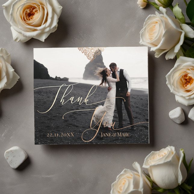 Cartões De Foto Personalizados De Casamento (thank you card)
