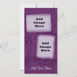 Cartões de Foto Personalizados Purple Music