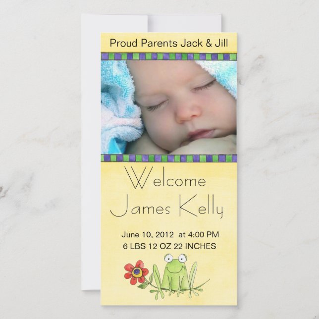 cartões de fotos bebê de boas-vindas (Frente)