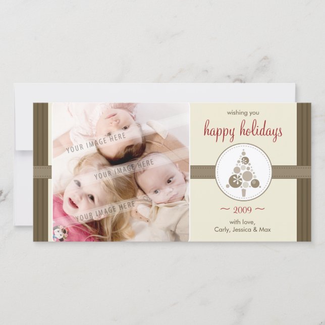 CARTÕES DE FOTOS CHRISTMAS: árvore moderna 6 (Frente)