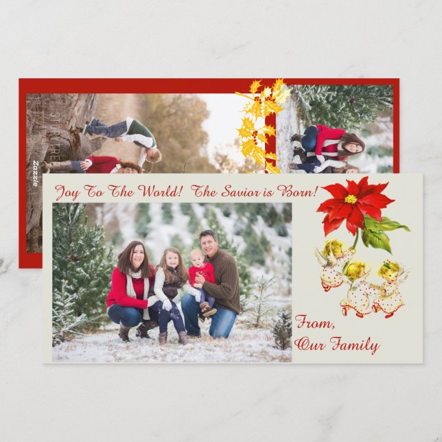 Cartões de fotos de Anjos Bebês de Dança Vintage (Frente/Verso)