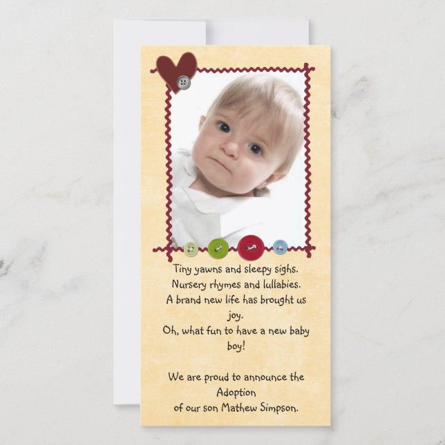 cartões de fotos de anúncio de adoção (Frente)