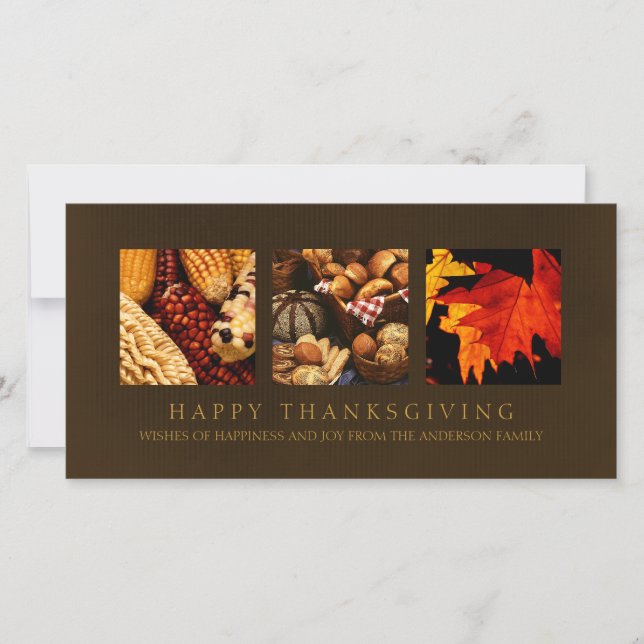 Cartões de fotos de Bênçãos de Ação de Graças da C (Frente)