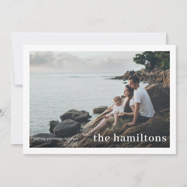 Cartões de fotos de Borda Nome Grande da Família N (Frente)