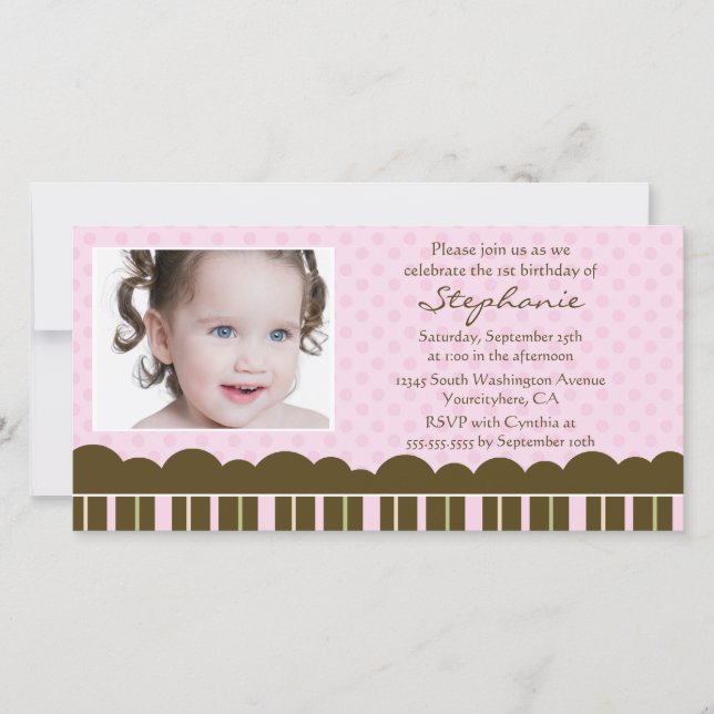 Cartões de fotos de convite para festa de aniversá (Frente)