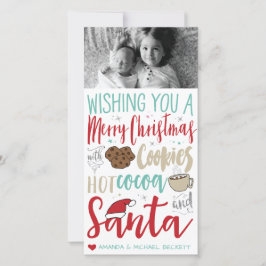 Cartões de fotos de Natal - Papais noeis, cookies,