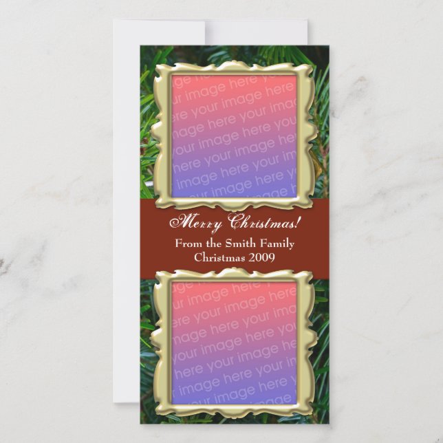 Cartões de fotos de Natal Tradicionais - 2 Fotos (Frente)
