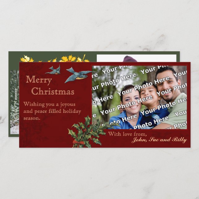 Cartões de fotos natais vintages (Frente/Verso)