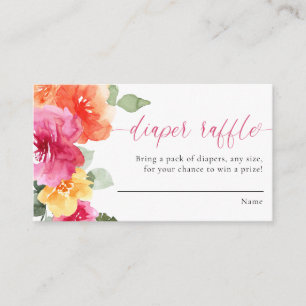 Cartões de fralda chá de fraldas cor-de-rosa