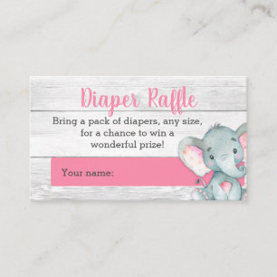 Cartões de Fralda de Elefante Rosa