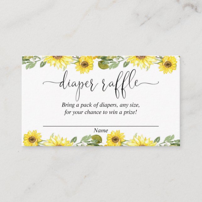 Cartões de fralda de girassóis amarelos (Frente)
