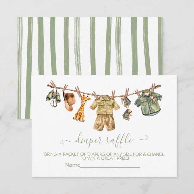 Cartões de Fralda de Linha de Fechamento do Chá de (Frente/Verso)