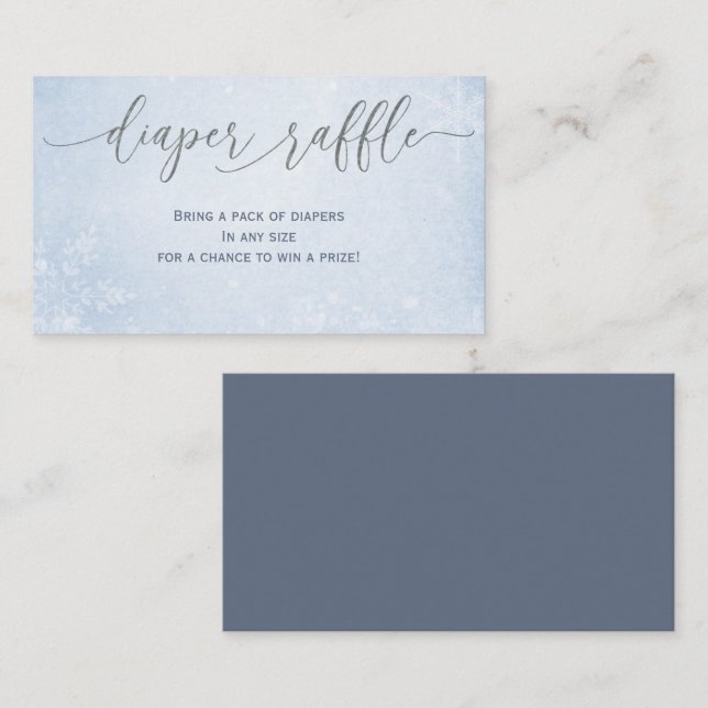 Cartões de Fralda de Raffle para Chá de fraldas de (Frente/Verso)