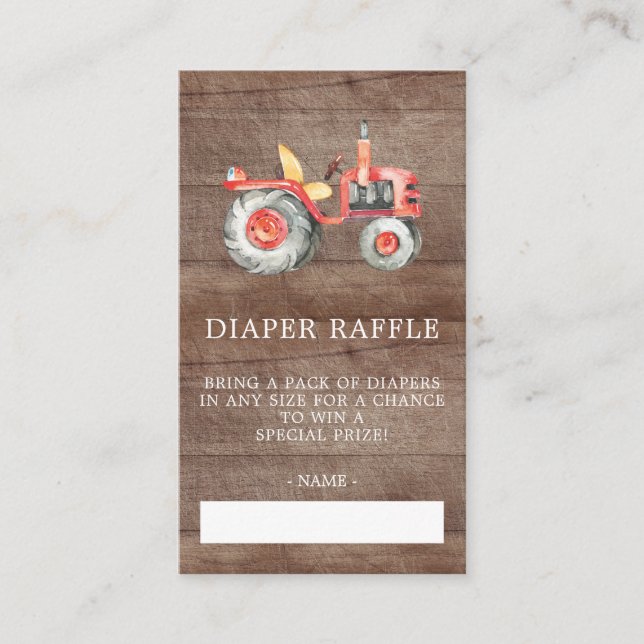 Cartões de Fralda de Raffle para os agricultores (Frente)