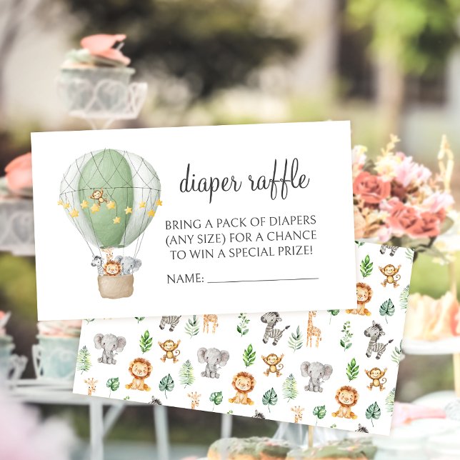 Cartões de Fralda de Raffle Safari Jungle Boho (Criador carregado)