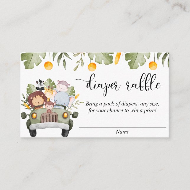 Cartões de fralda do tema da selva Safari (Frente)