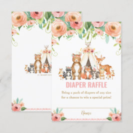 Cartões de Fralda Floral para Animais da Floresta 