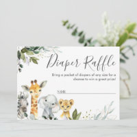 Cartões de Fralda Neutros Safari Animais